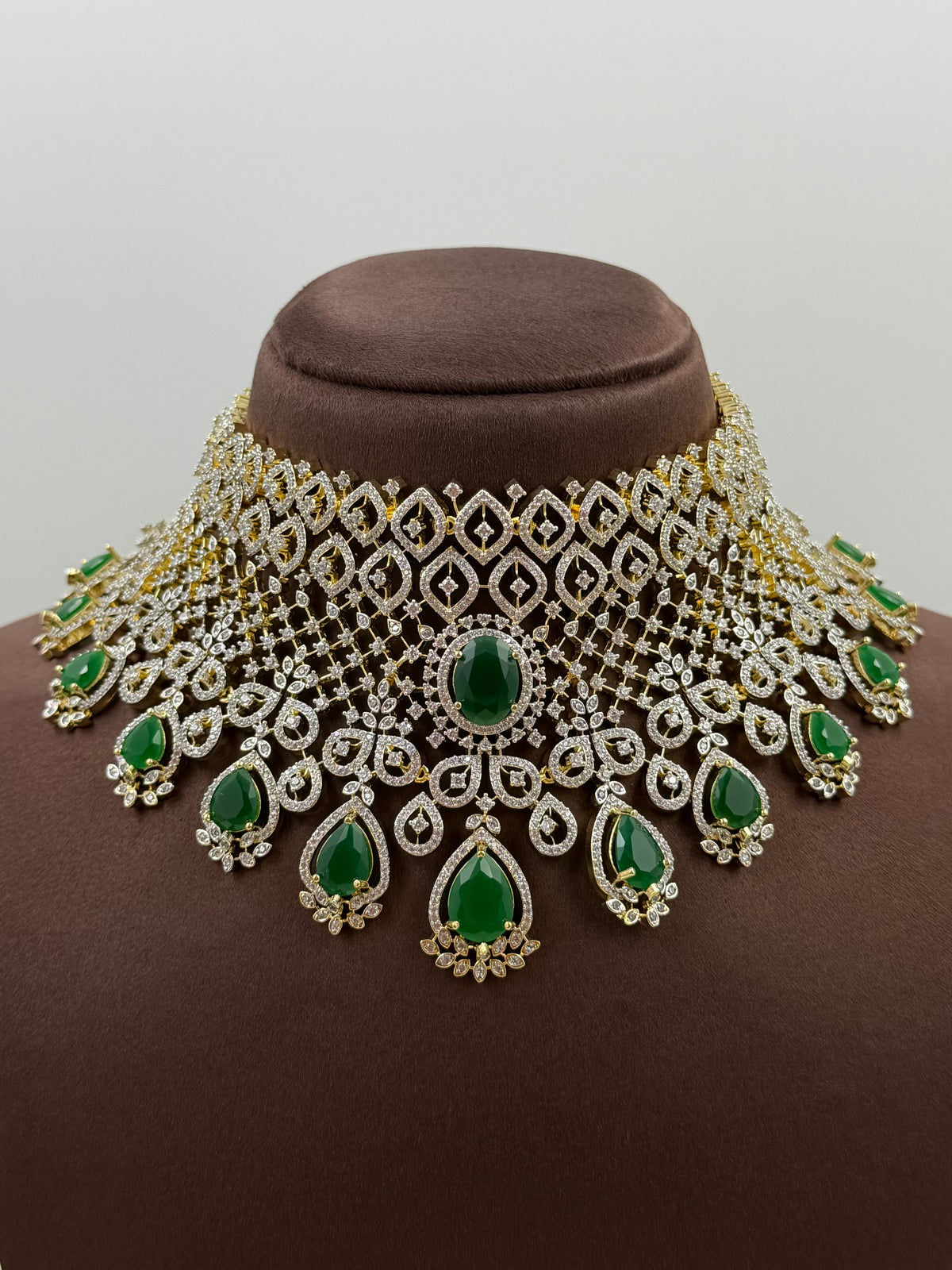 Aria American Diamond Two Tone Choke Necklace