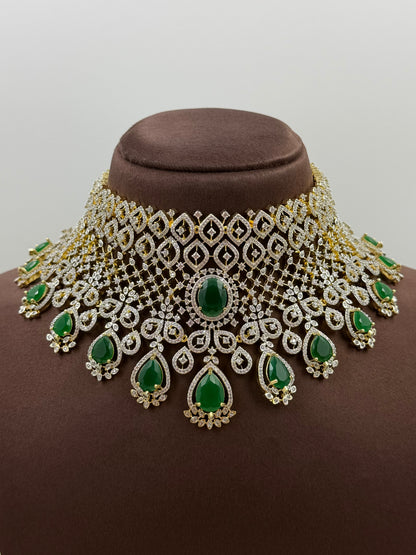 Aria American Diamond Two Tone Choke Necklace