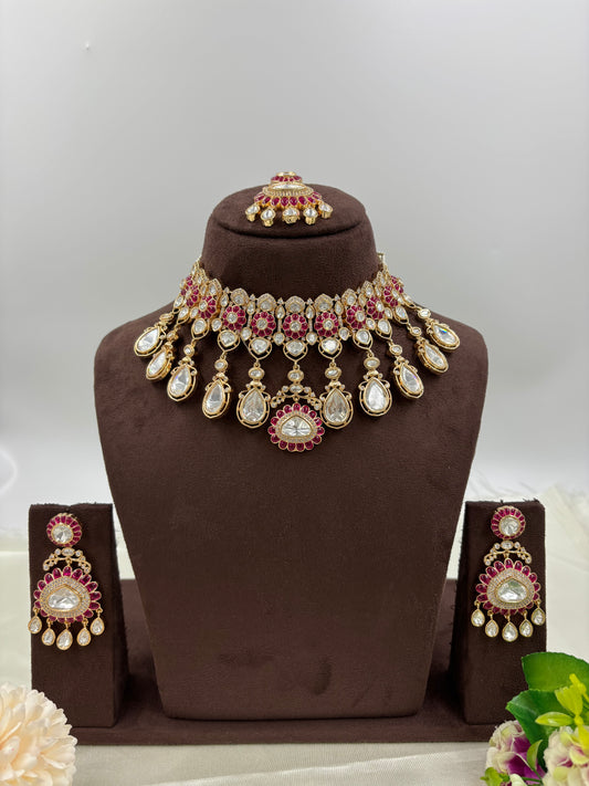 Zarena Moissanite Kundan Necklace Set