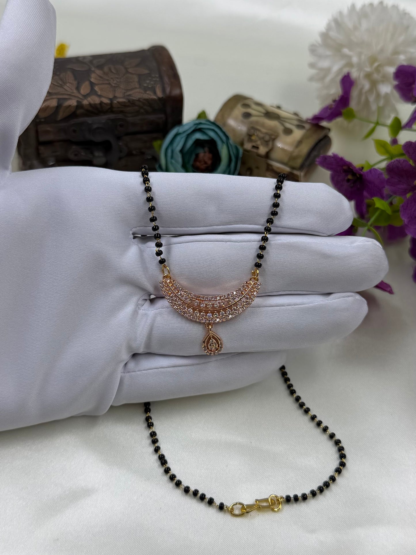 Teardrop Dangler Rose Gold Mangalsutra