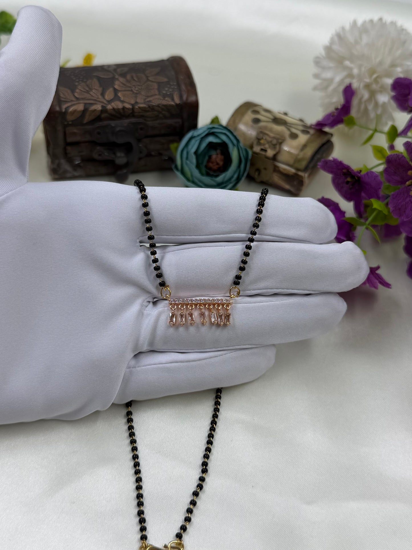Dangling Crystal Rose Gold Mangalsutra
