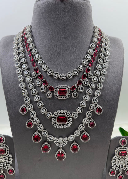 Chitra American Dimond Long Necklace Set