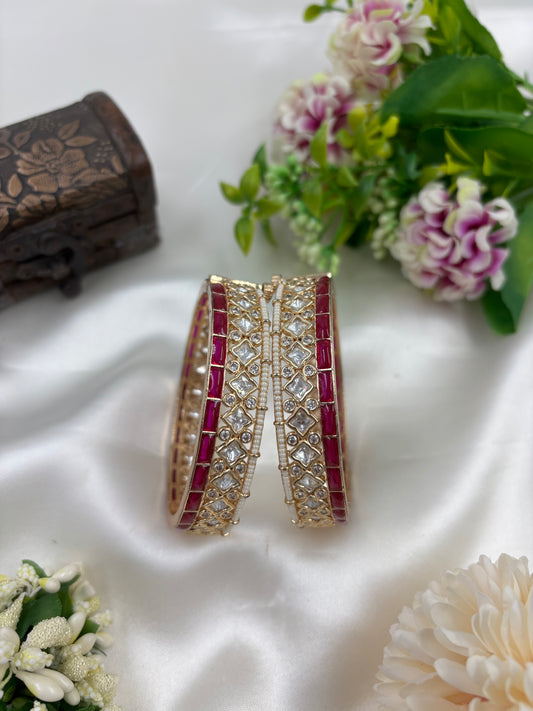 Mania Premium Moissanite Kundan Bangles