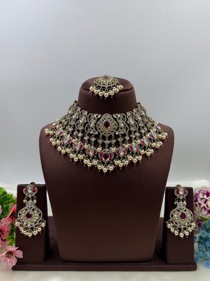 Prapti Premium Moissanite Victorian Choker Set