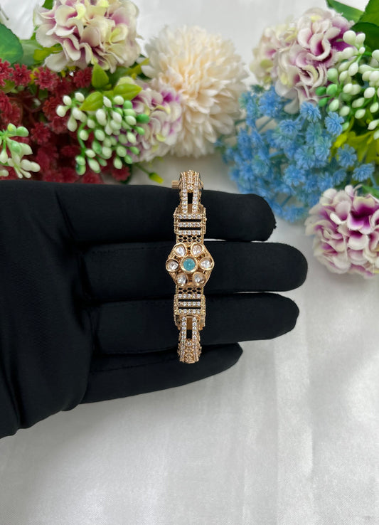 Royal Moissanite Kundan bracelet (Openable)