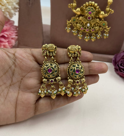 Trupti Traditional Temple Long Necklace Set