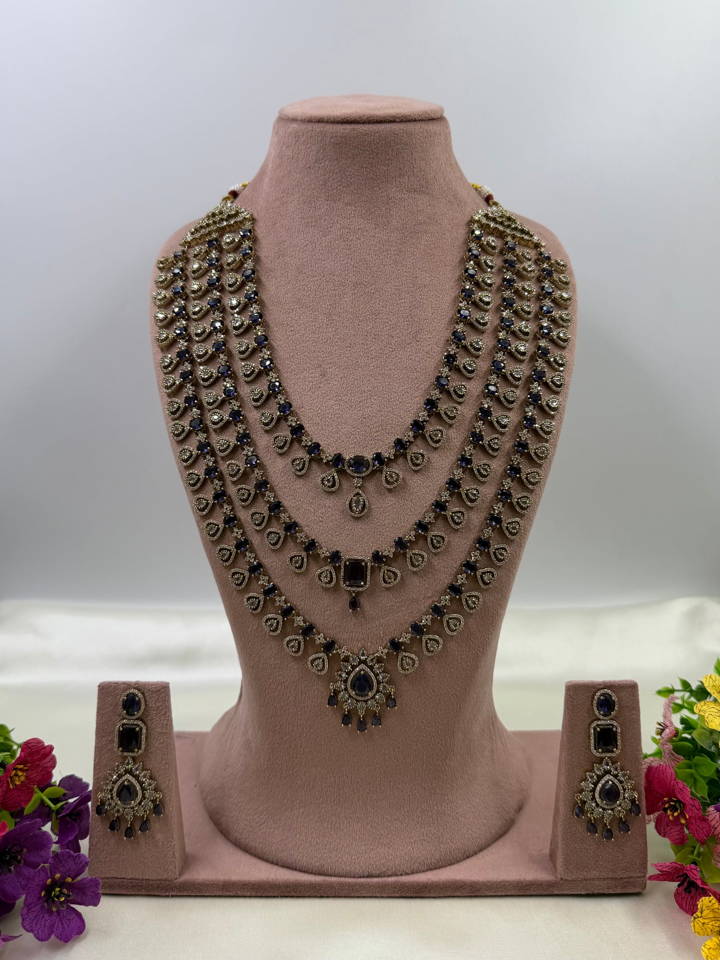 Nayana Triple Layer Victorian Necklace Set