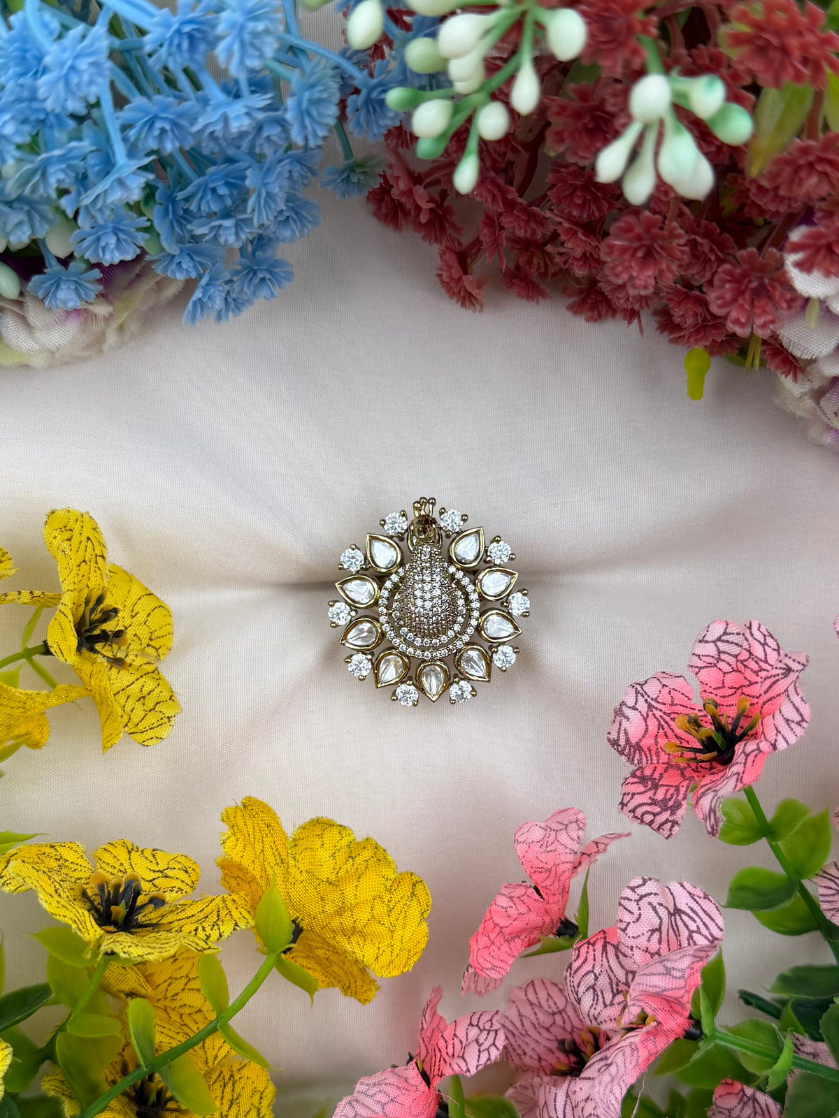 Yashika Victorian Moissanite Peacock Ring (Adjustable)
