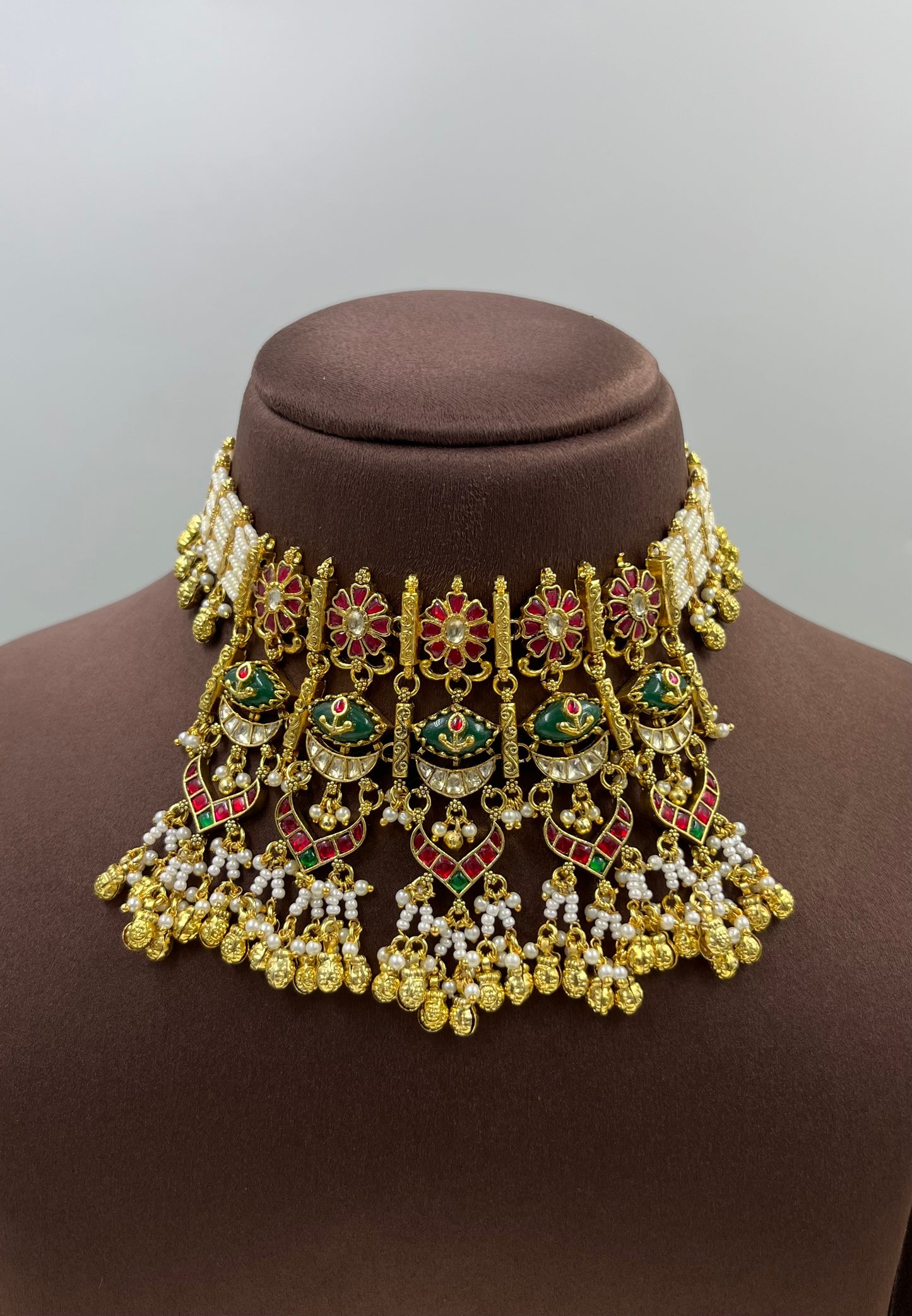 Shakti Pachi Kundan Choker Necklace