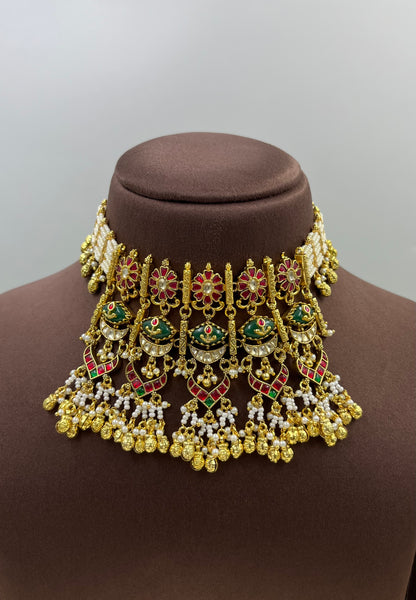 Shakti Pachi Kundan Choker Necklace
