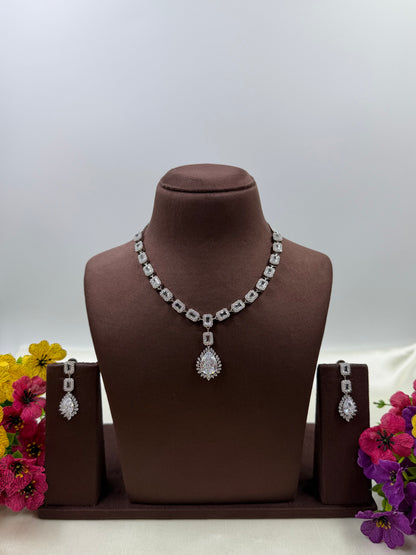 Suvarna Delicate American Diamond Necklace ￼