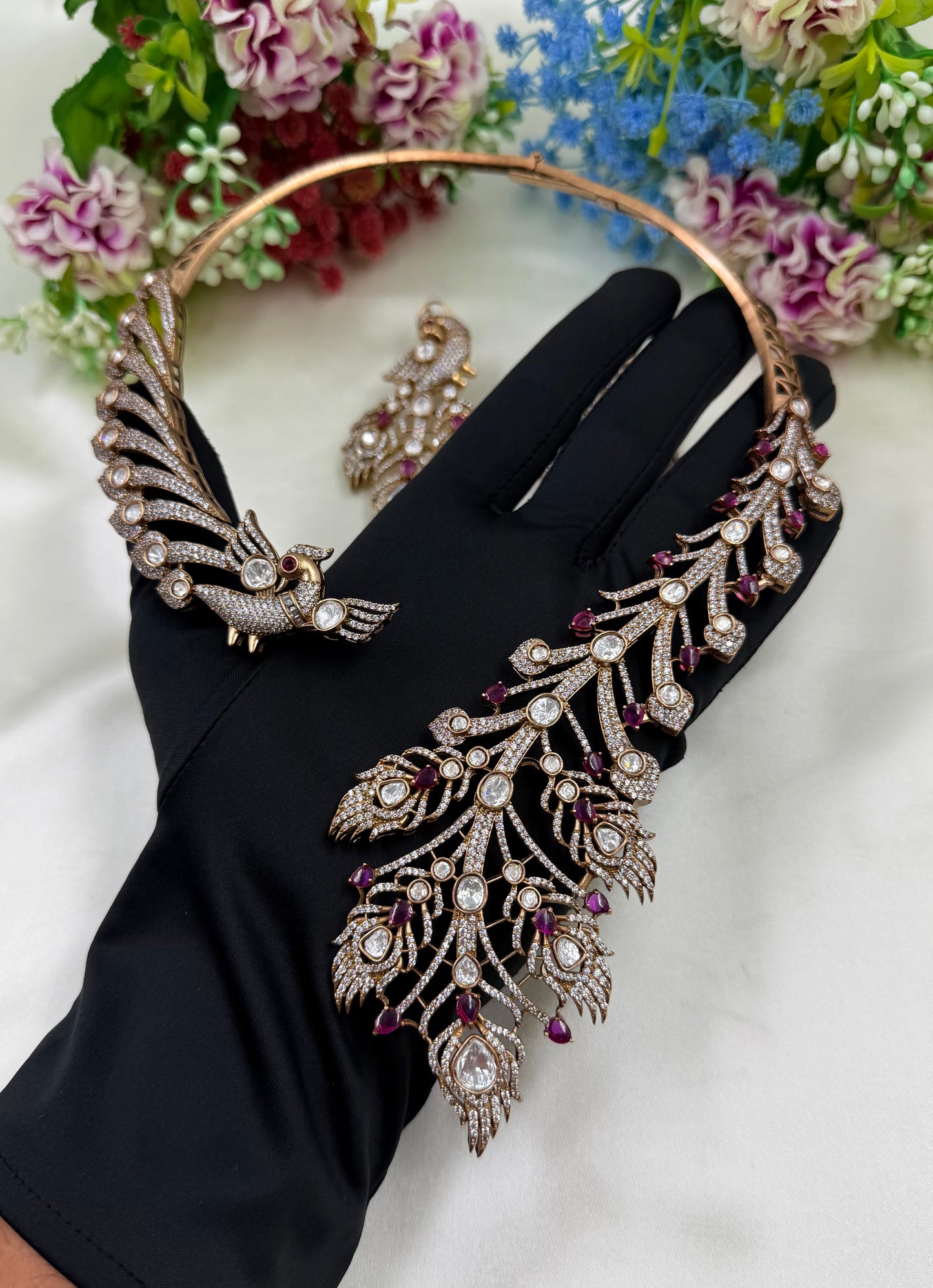 Ayushi Jaipuri Kundan Hasli Set
