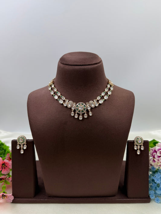 Diya Moissanite Delicate Necklace Set