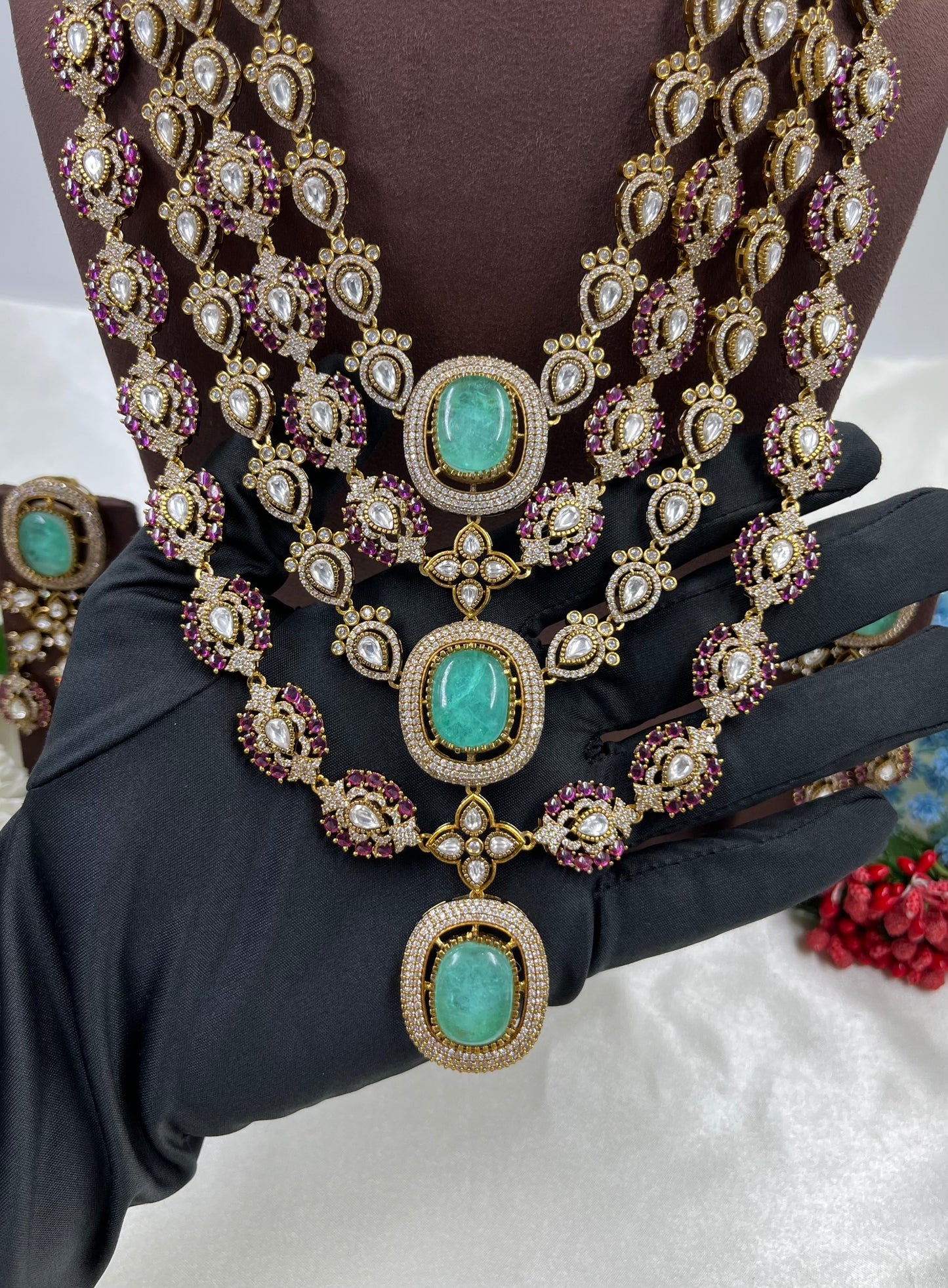 Pragya Premium Moissanite Victorian Long Necklace