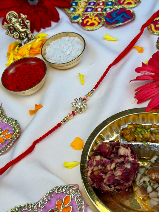 Snowflake Crystal Spinner Rakhi