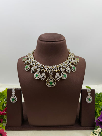 Sofia American Diamond Two Tone Necklace Set