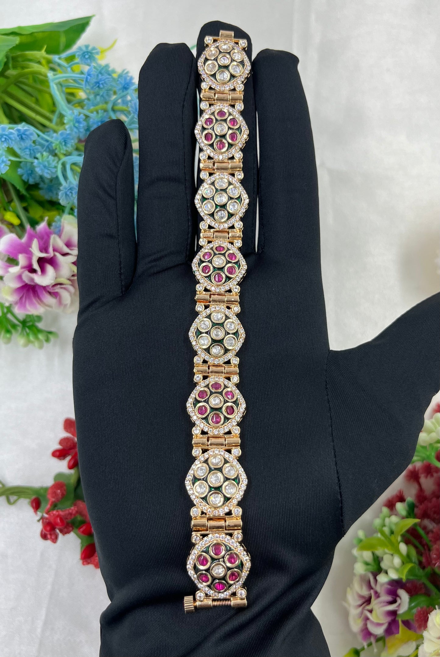 Ulka Moissanite Kundan Bracelet