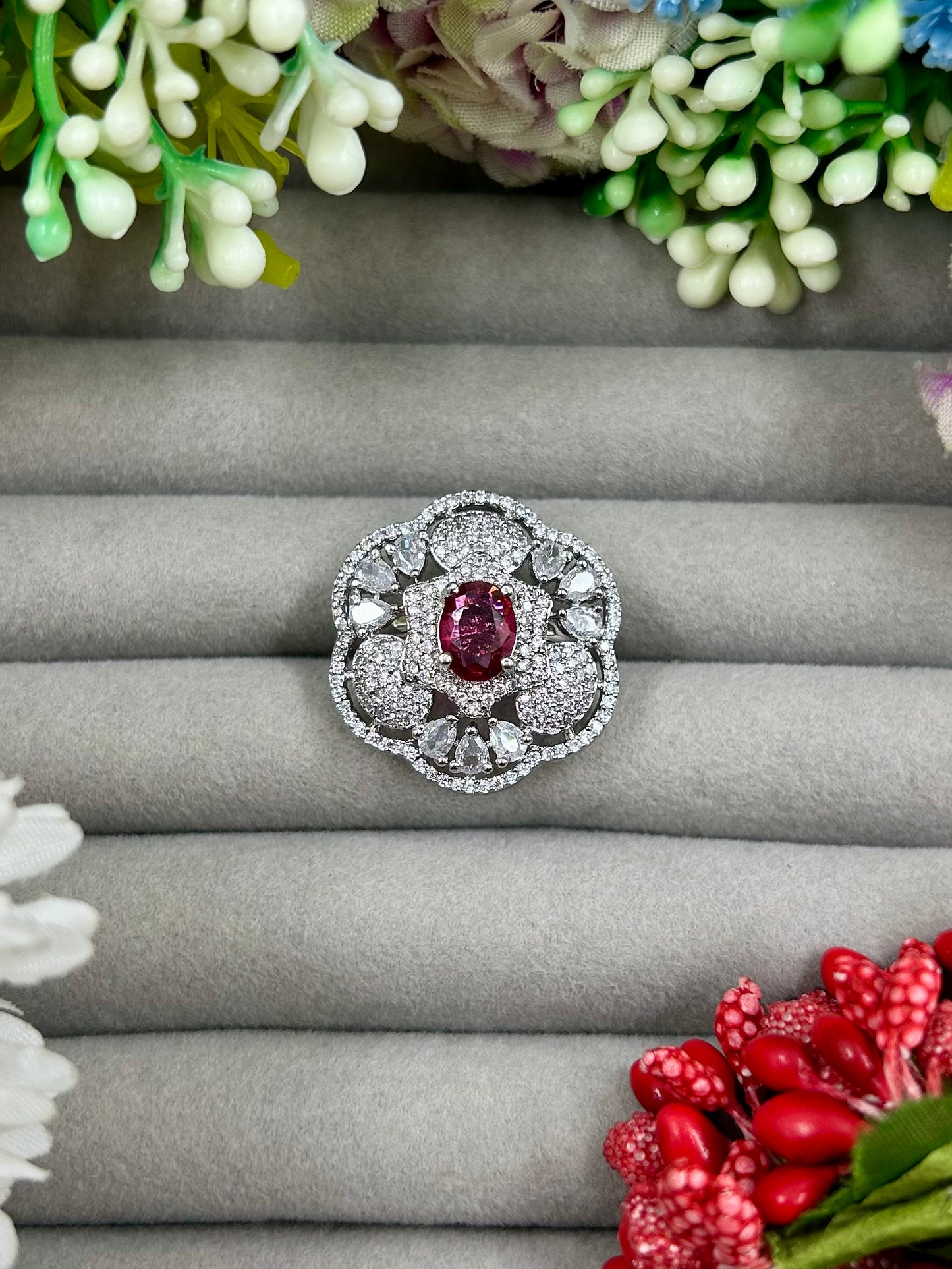 Daisy American Diamond Ring