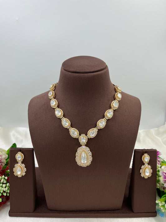 Kumudam kanchan Premium Moissanite Kundan Necklace