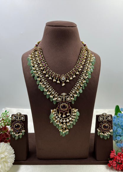 Niharika Pearl Victorian Necklace Set - Necklace