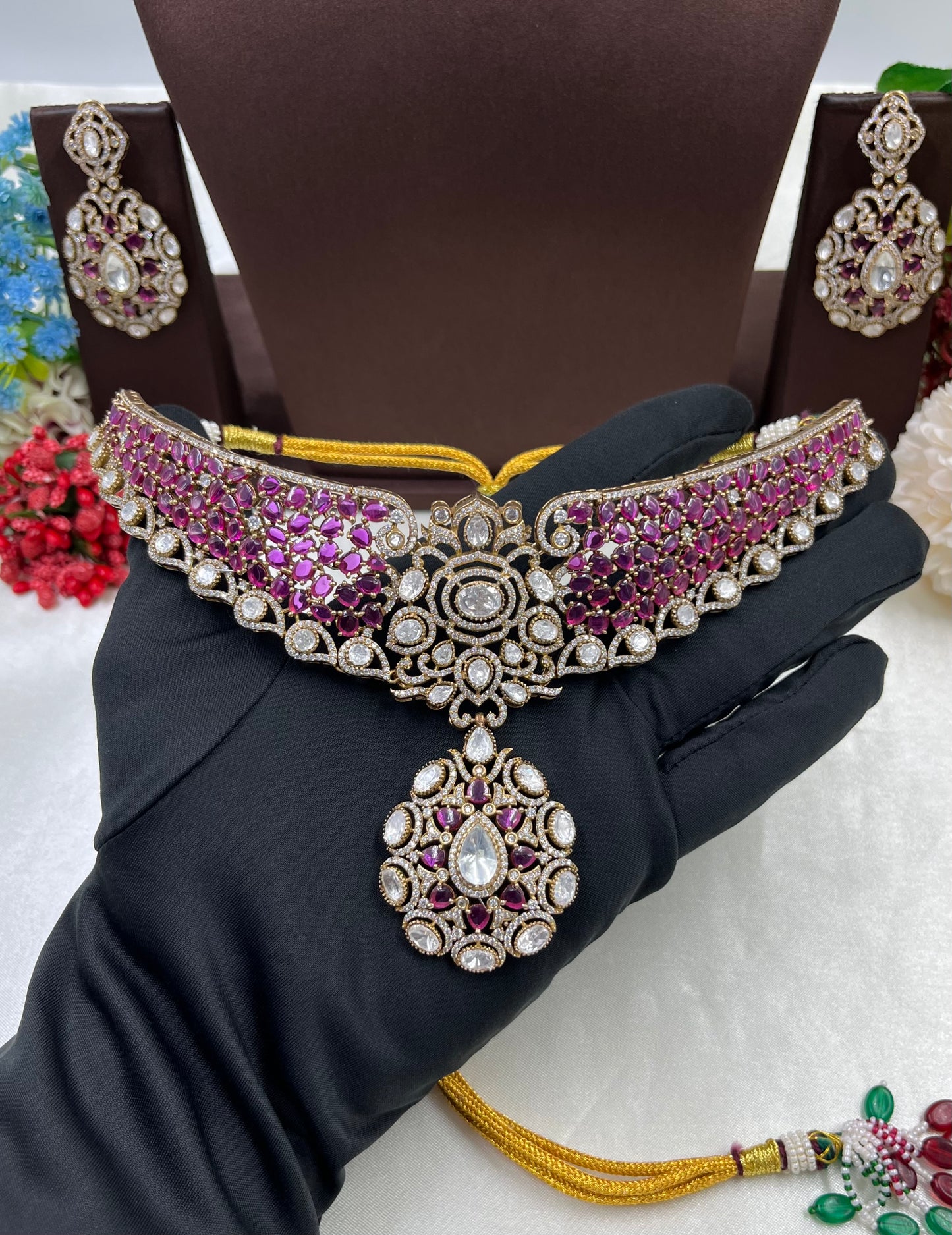 Veena Moissanite Choker Necklace