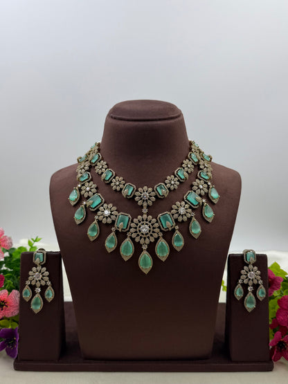 Alisha Victorian American Diamond Necklace Set