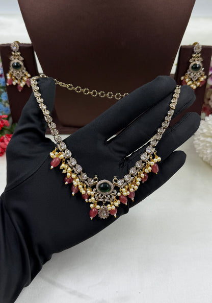 Delicate Peacock Victorian Necklace Set