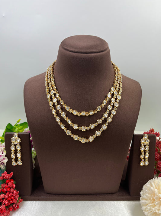 Triple Holo Moissanite Necklace