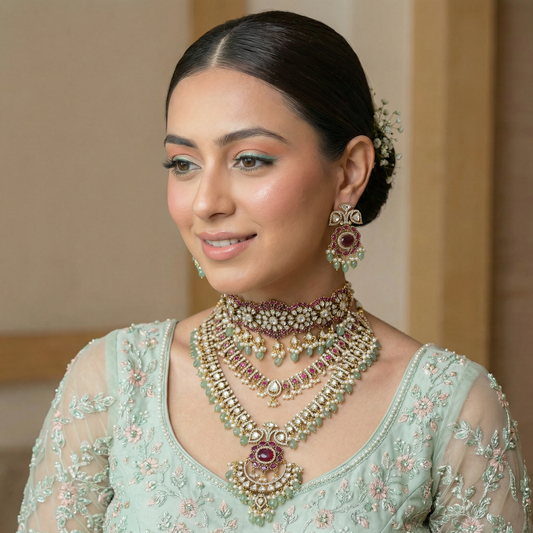 Maharani Royal Combo Moissanite Necklace