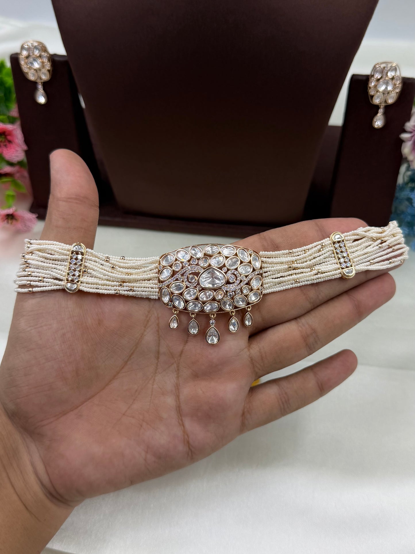 Ridhima Moissanite Choker Necklace Set