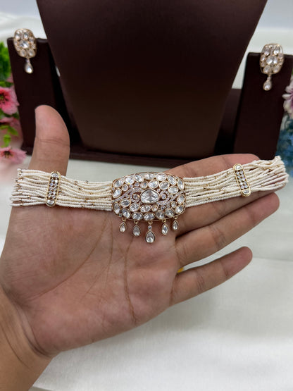 Ridhima Moissanite Choker Necklace Set