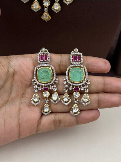 Trisha Three Layer Victorian Moissanite Necklace Set