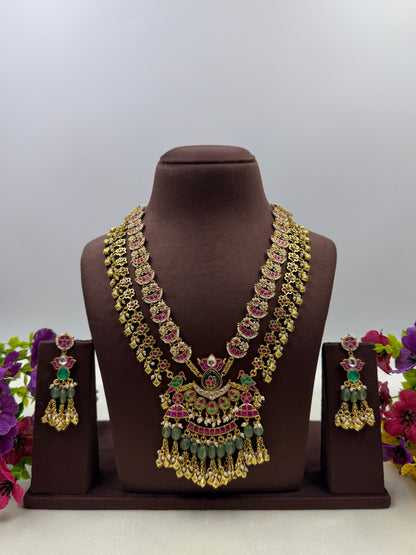 Dipti Pachi Kundan Semi Long Necklace Set