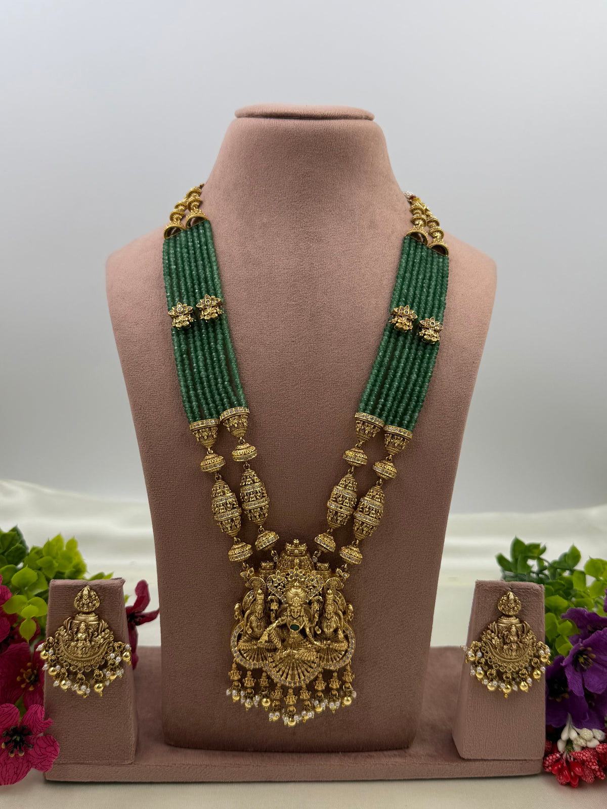 Meenal Premium South Temple Long Necklace Set