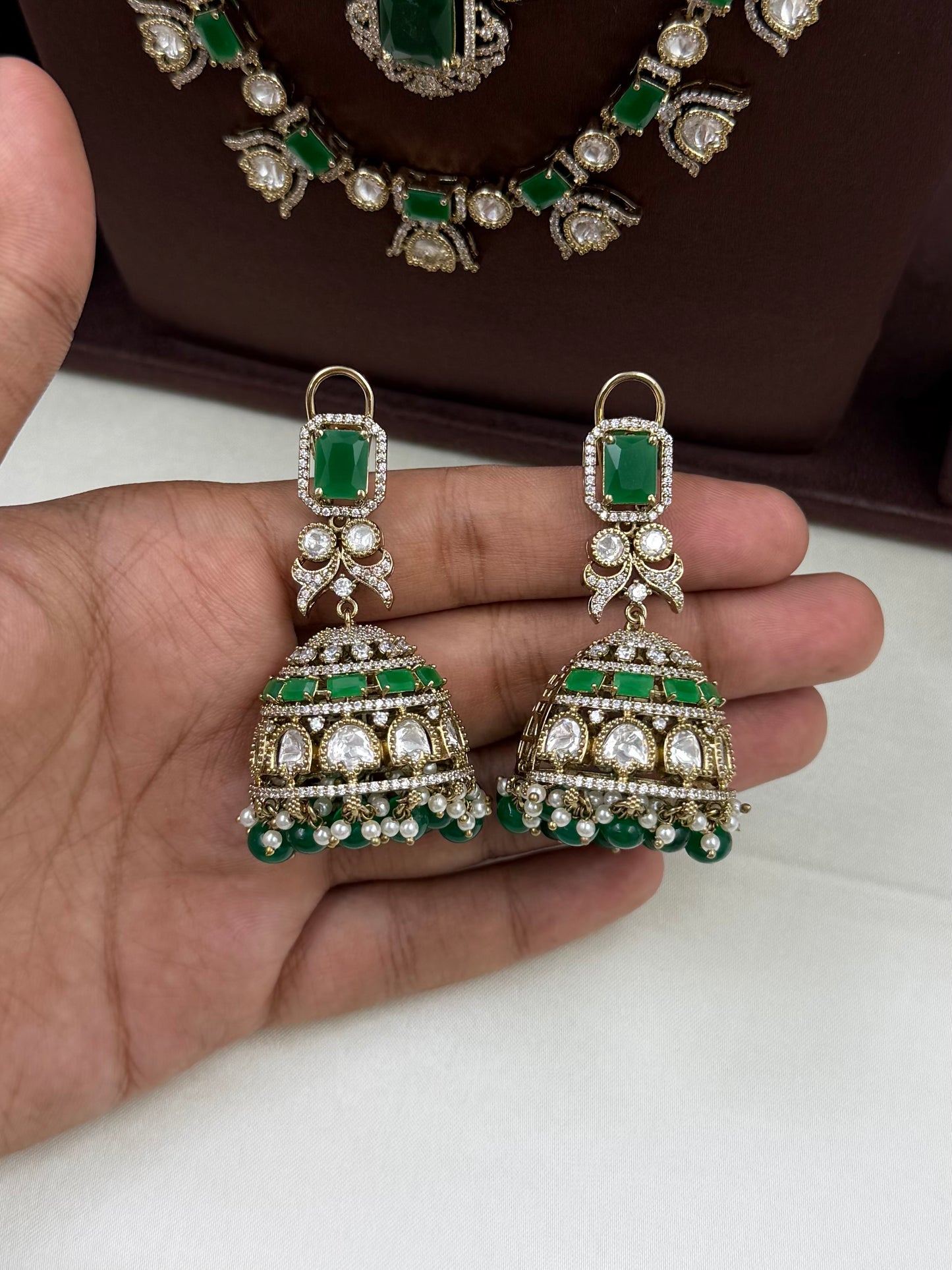 Yogita Premium Double Layer Semi Long Necklace Set