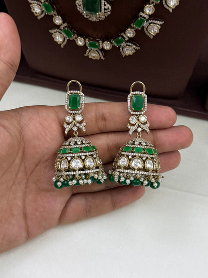 Yogita Premium Double Layer Semi Long Necklace Set