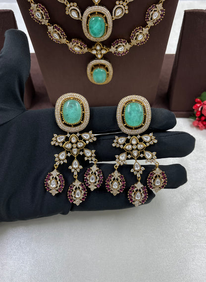 Pragya Premium Moissanite Victorian Long Necklace