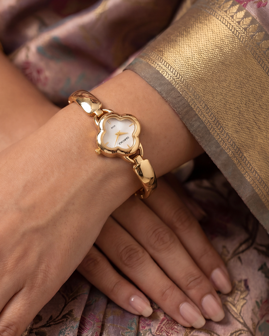 Meera Gold Stainless Steel Watch (Adjustable)