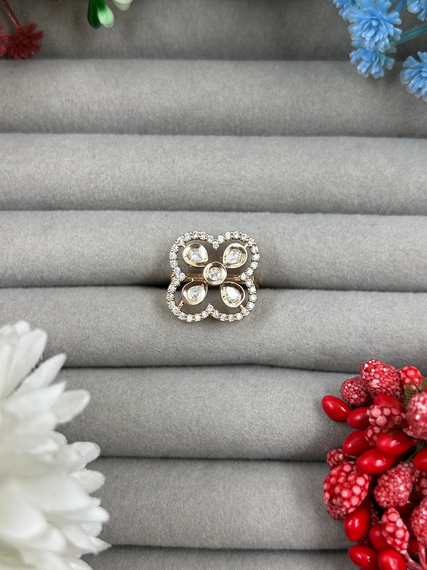Harshada Moissanite Ring (Adjustable)