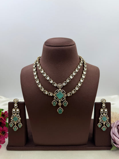 Charvi Premium Victorian Double Layer Necklace Set