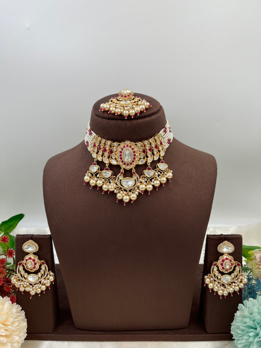 Darbaar Premium Moissanite Kundan Necklace