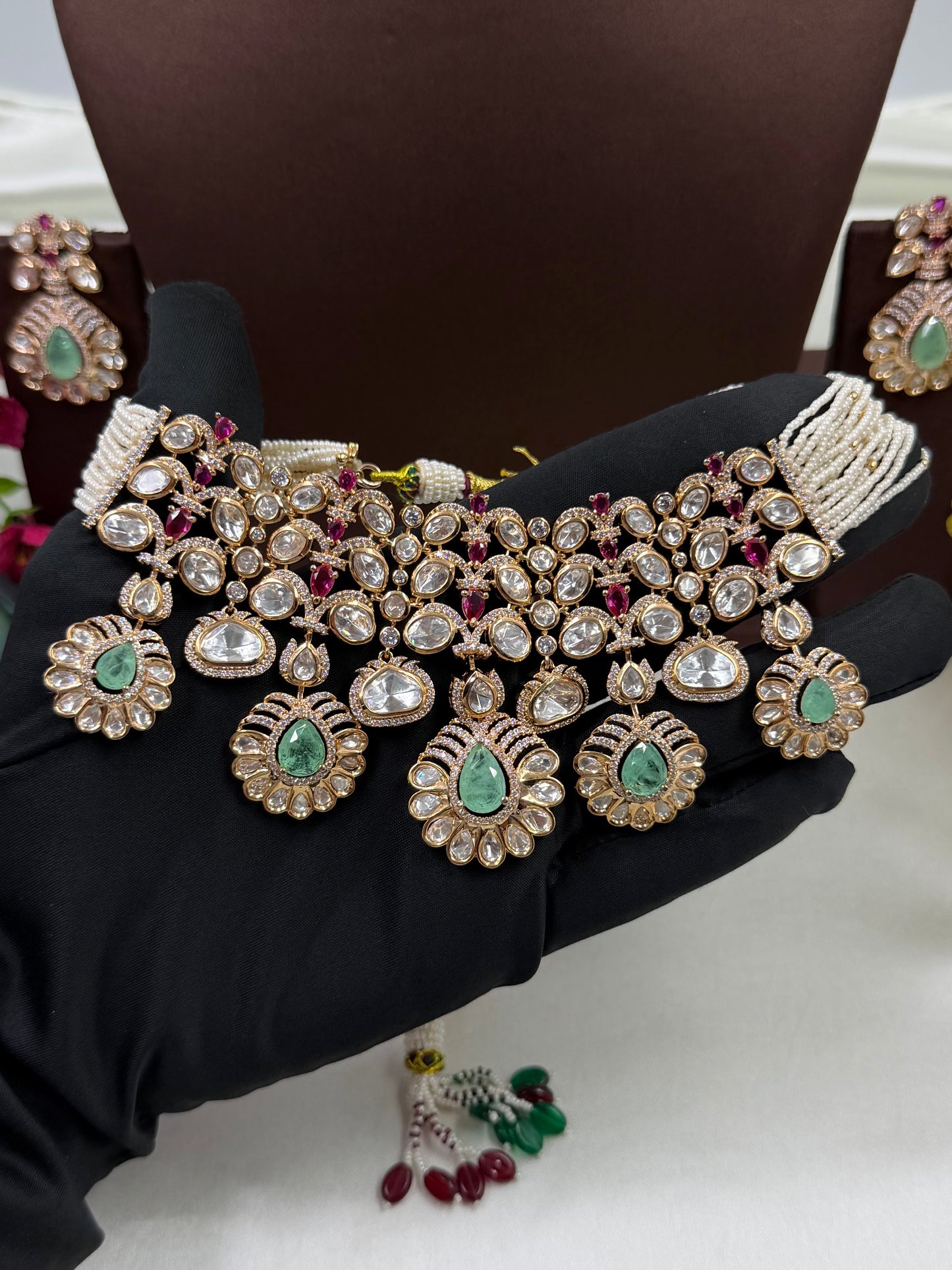Gouri Moissanite Choker Necklace Set
