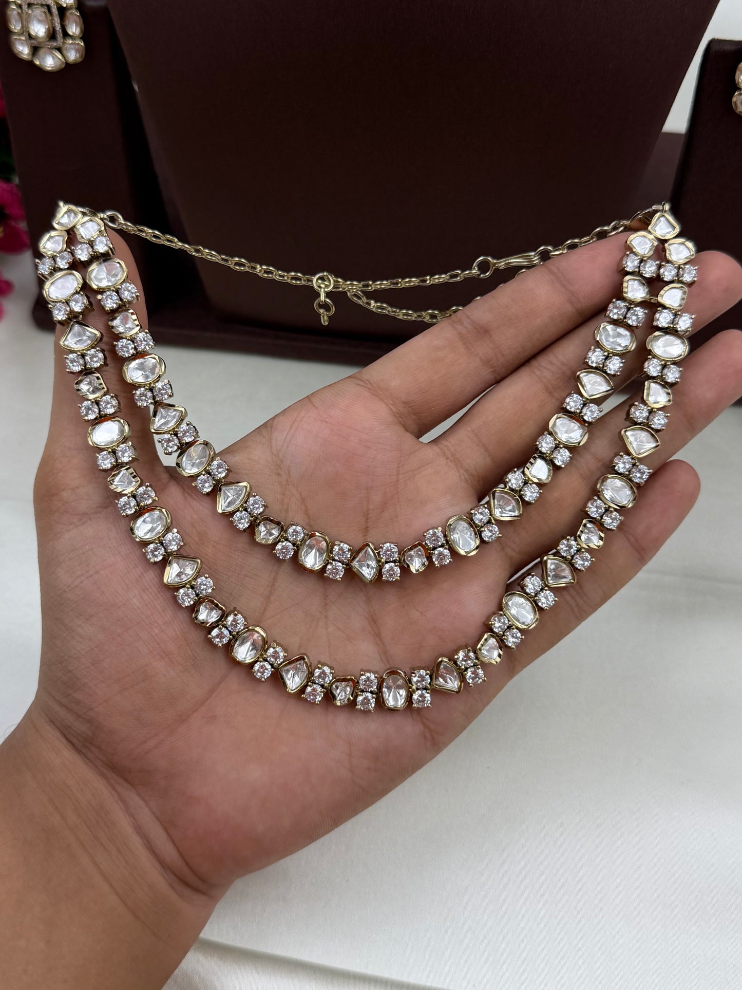 Prarthana Victorian Double Layer Necklace Set