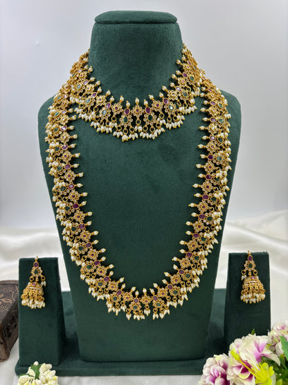 SHARVANI TRADITIONAL GOLD PLATED COMBO SET