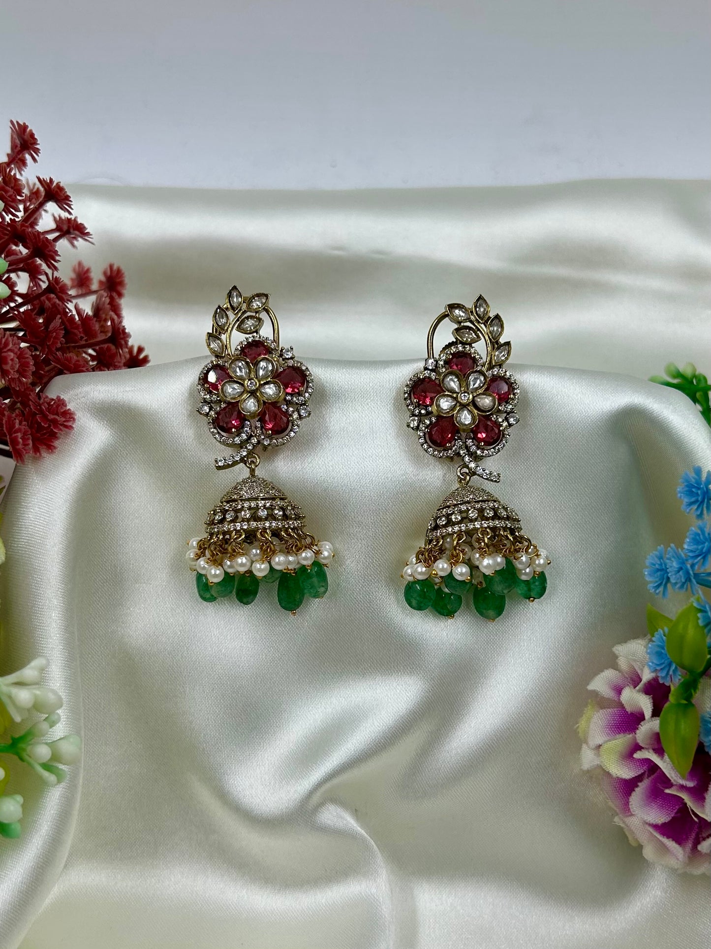 Sapna Victorian Flower Design Jhumka