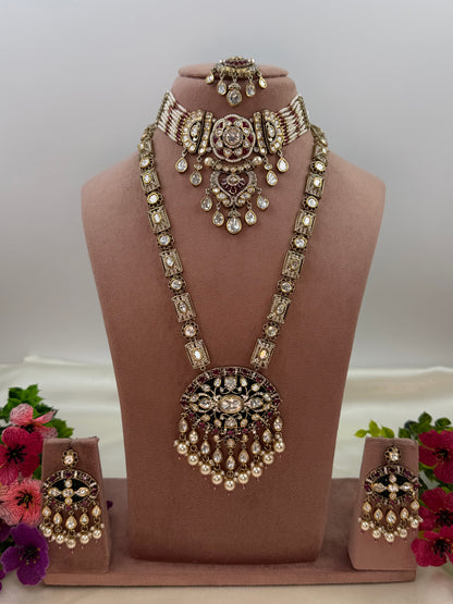 Kasturi Victorian Premium Combo Necklace Set