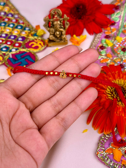 Golden Ganesha Charm Rakhi