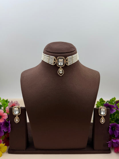 Nandita Moissanite Choker Necklace Set