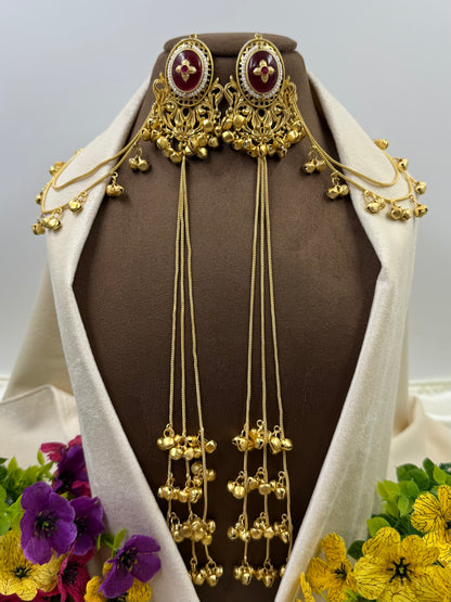 Roshni Kashmiri Jhumka Earring With Earchain