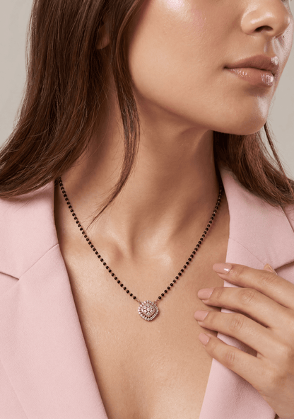 Vintage Floral Cluster Rose Gold Mangalsutra